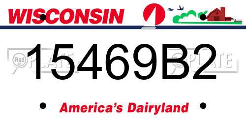 15469B2 Wisconsin License Plate