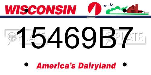 15469B7 Wisconsin License Plate
