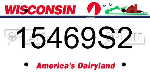 15469S2 Wisconsin License Plate