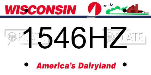 1546HZ Wisconsin License Plate