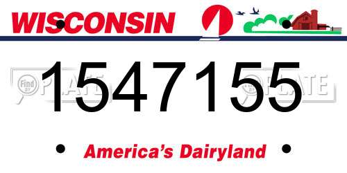 1547155 Wisconsin License Plate