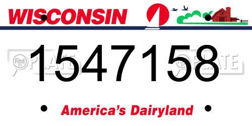 1547158 Wisconsin License Plate