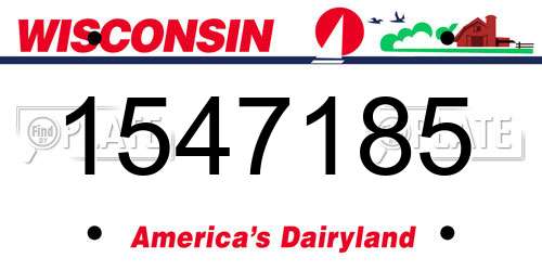 1547185 Wisconsin License Plate