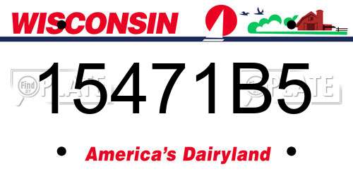 15471B5 Wisconsin License Plate