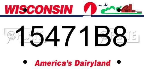 15471B8 Wisconsin License Plate