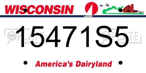 15471S5 Wisconsin License Plate