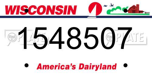 1548507 Wisconsin License Plate