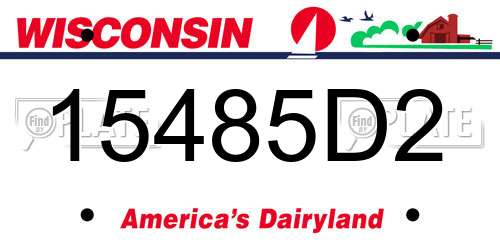 15485D2 Wisconsin License Plate