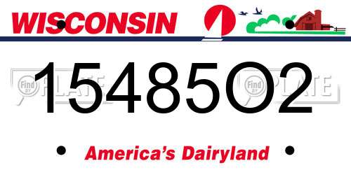 15485O2 Wisconsin License Plate