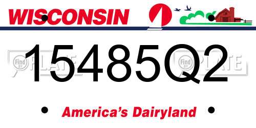 15485Q2 Wisconsin License Plate
