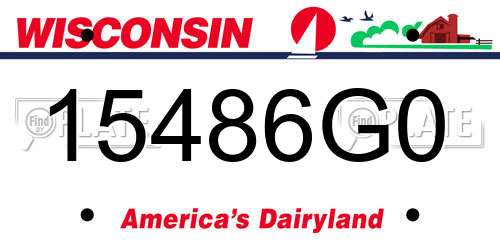 15486G0 Wisconsin License Plate