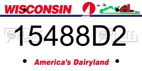 15488D2 Wisconsin License Plate