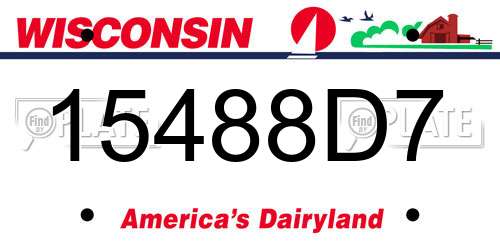 15488D7 Wisconsin License Plate