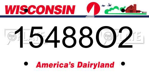 15488O2 Wisconsin License Plate