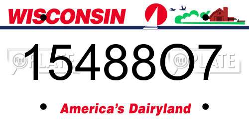 15488O7 Wisconsin License Plate