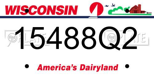 15488Q2 Wisconsin License Plate