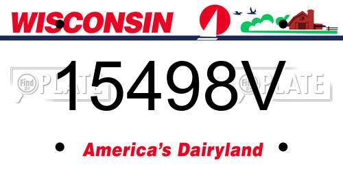 15498V Wisconsin License Plate