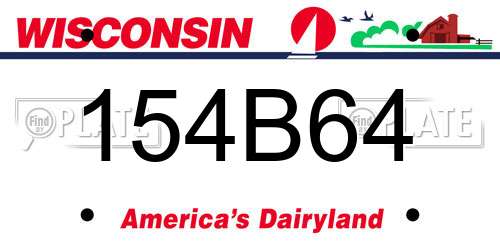 154B64 Wisconsin License Plate