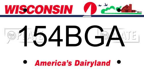 154BGA Wisconsin License Plate