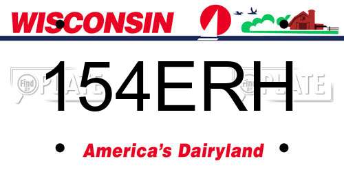 154ERH Wisconsin License Plate