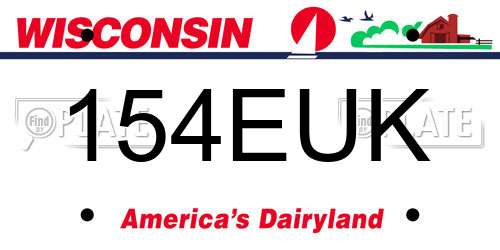 154EUK Wisconsin License Plate