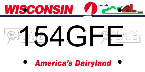 154GFE Wisconsin License Plate