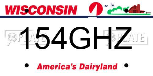 154GHZ Wisconsin License Plate