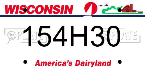 154H30 Wisconsin License Plate