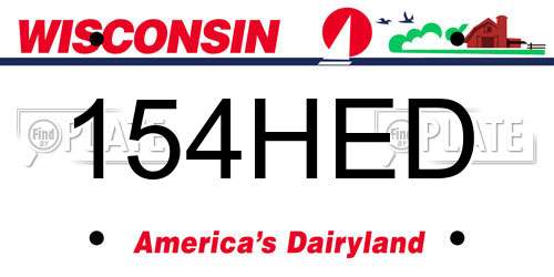 154HED Wisconsin License Plate