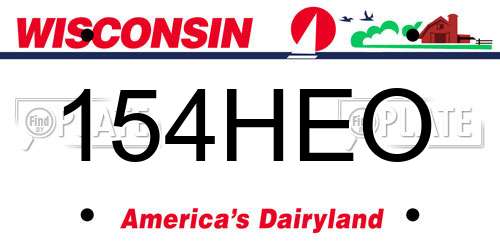 154HEO Wisconsin License Plate
