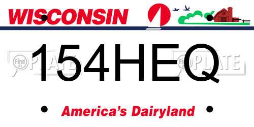 154HEQ Wisconsin License Plate
