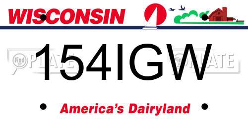 154IGW Wisconsin License Plate