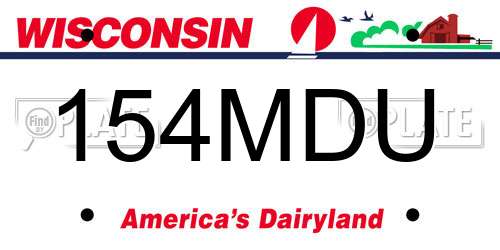154MDU Wisconsin License Plate