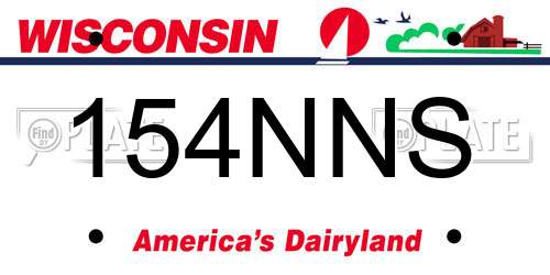 154NNS Wisconsin License Plate