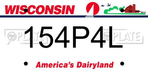 154P4L Wisconsin License Plate