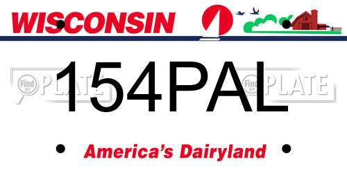 154PAL Wisconsin License Plate