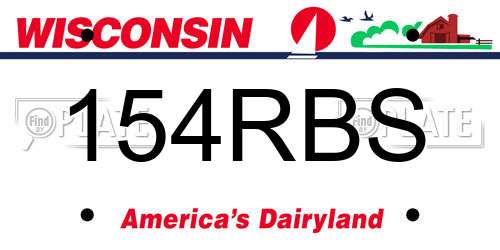 154RBS Wisconsin License Plate