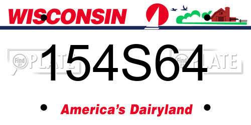 154S64 Wisconsin License Plate