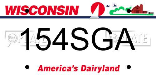 154SGA Wisconsin License Plate