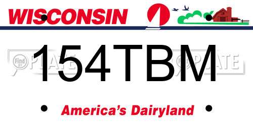 154TBM Wisconsin License Plate