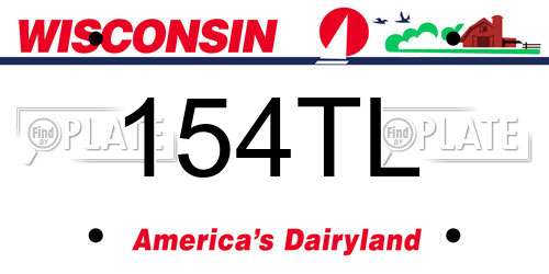154TL Wisconsin License Plate