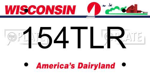 154TLR Wisconsin License Plate