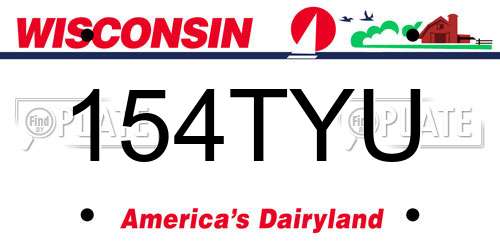 154TYU Wisconsin License Plate