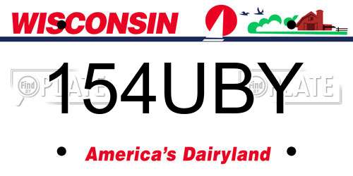 154UBY Wisconsin License Plate