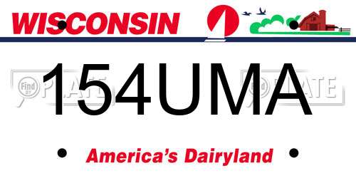154UMA Wisconsin License Plate