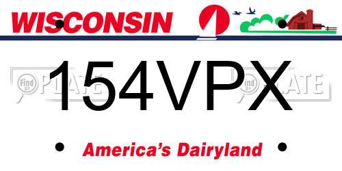 154VPX Wisconsin License Plate