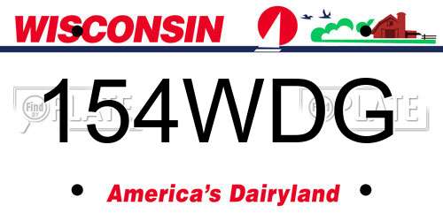 154WDG Wisconsin License Plate