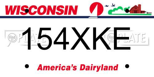 154XKE Wisconsin License Plate