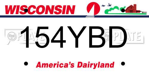 154YBD Wisconsin License Plate