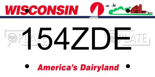 154ZDE Wisconsin License Plate
